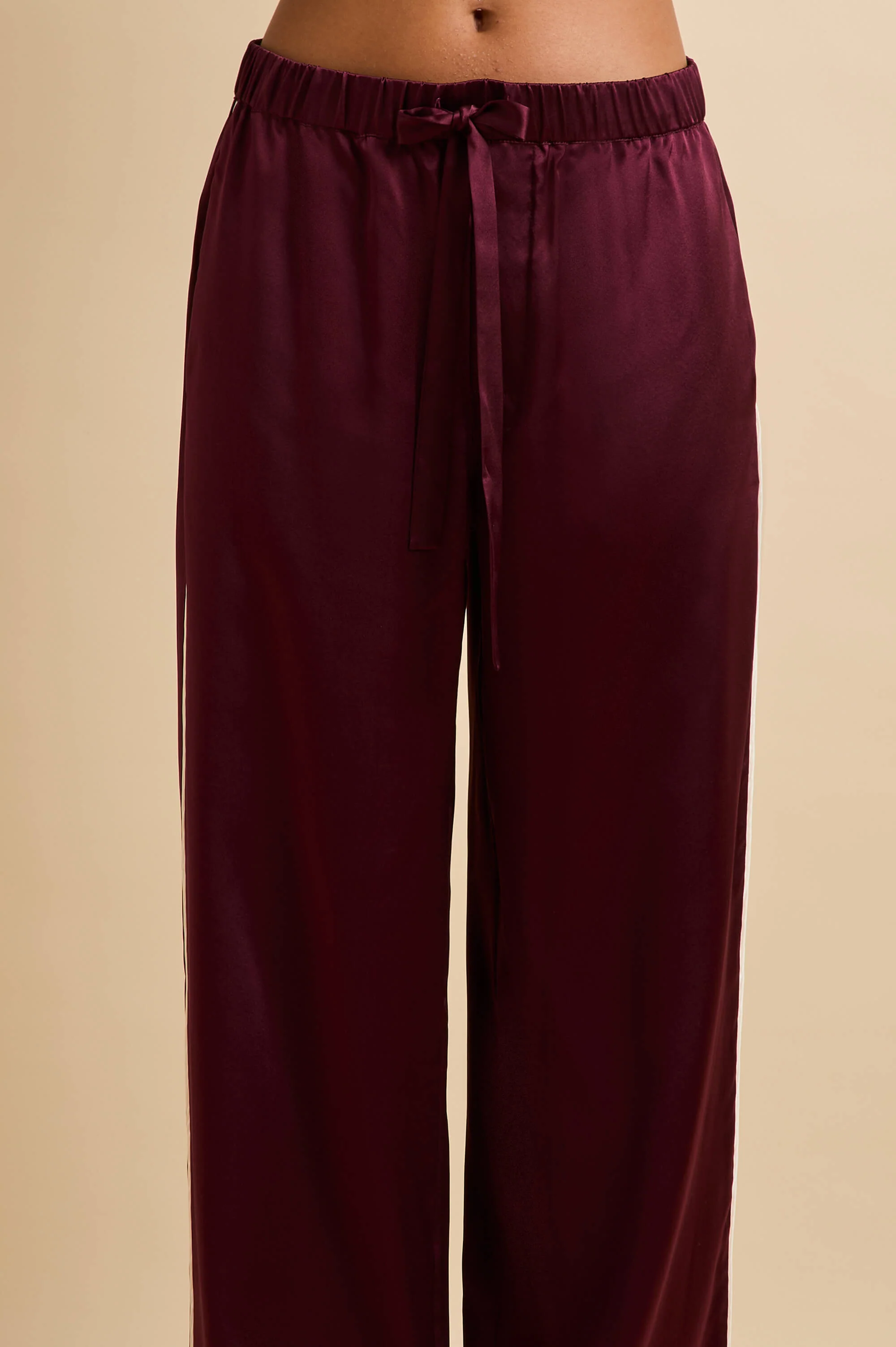 Yves Burgundy Pyjamas in Silk Satin - Image 5