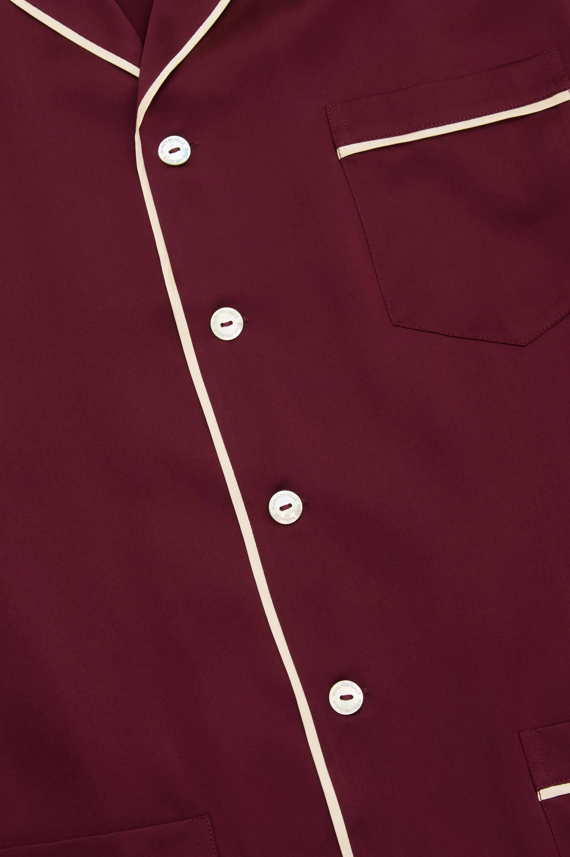 Yves Burgundy Pyjamas in Silk Satin - Image 6