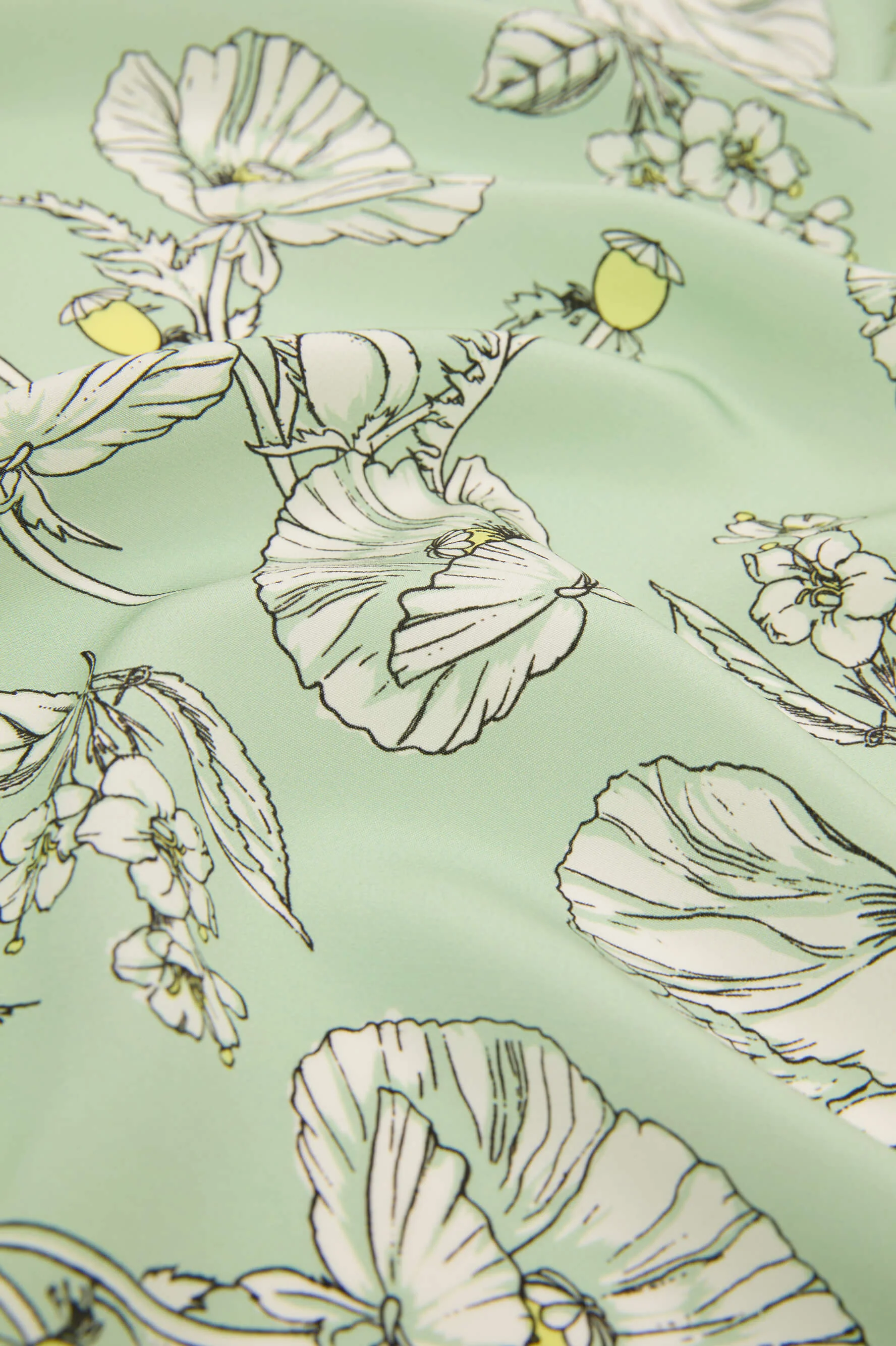 Yves Delfina Green Floral Pyjamas in Silk Crêpe de Chine - Image 7