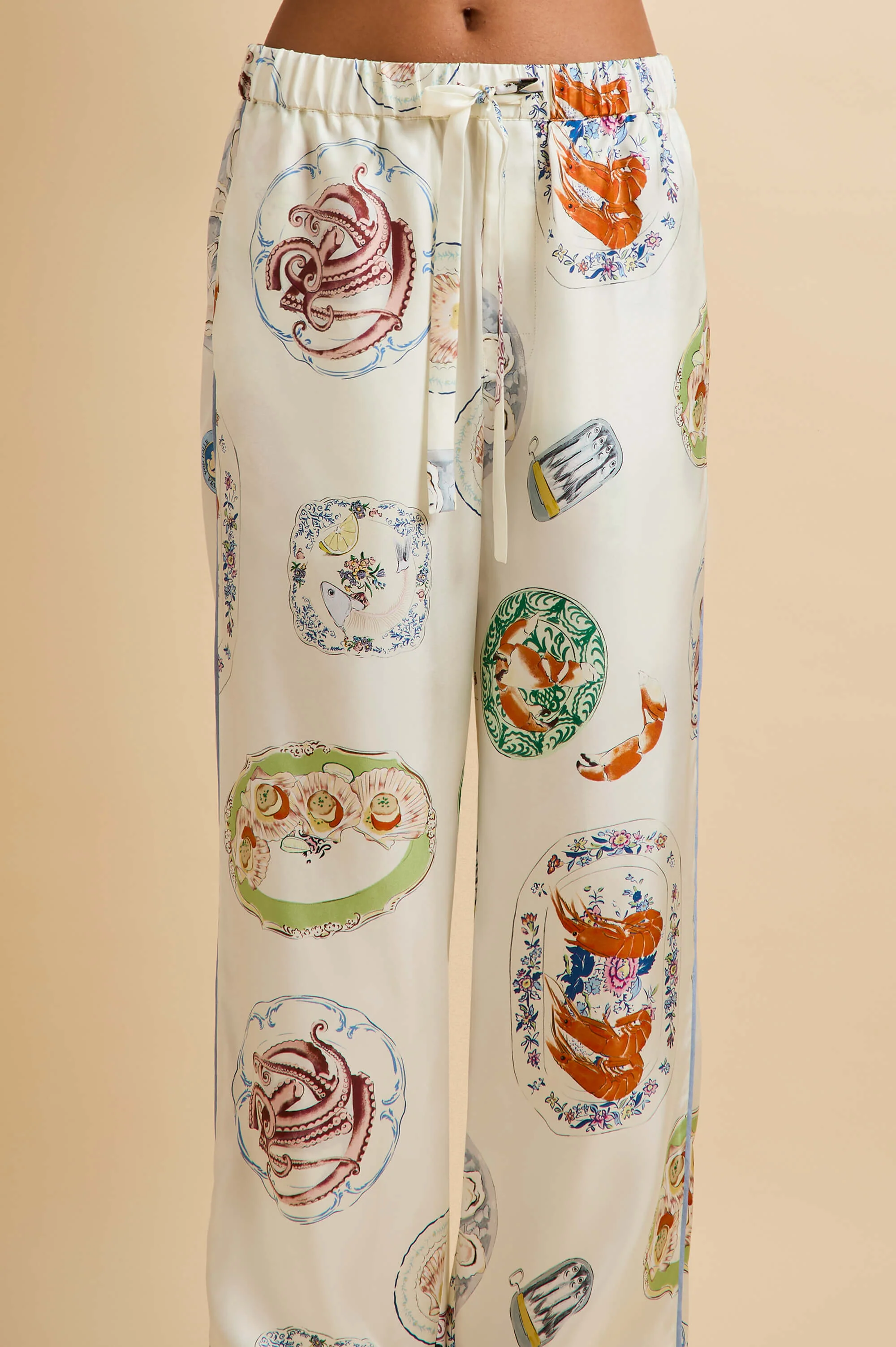 Yves Córdoba Ivory Seafood Pyjamas in Silk Twill - Image 5