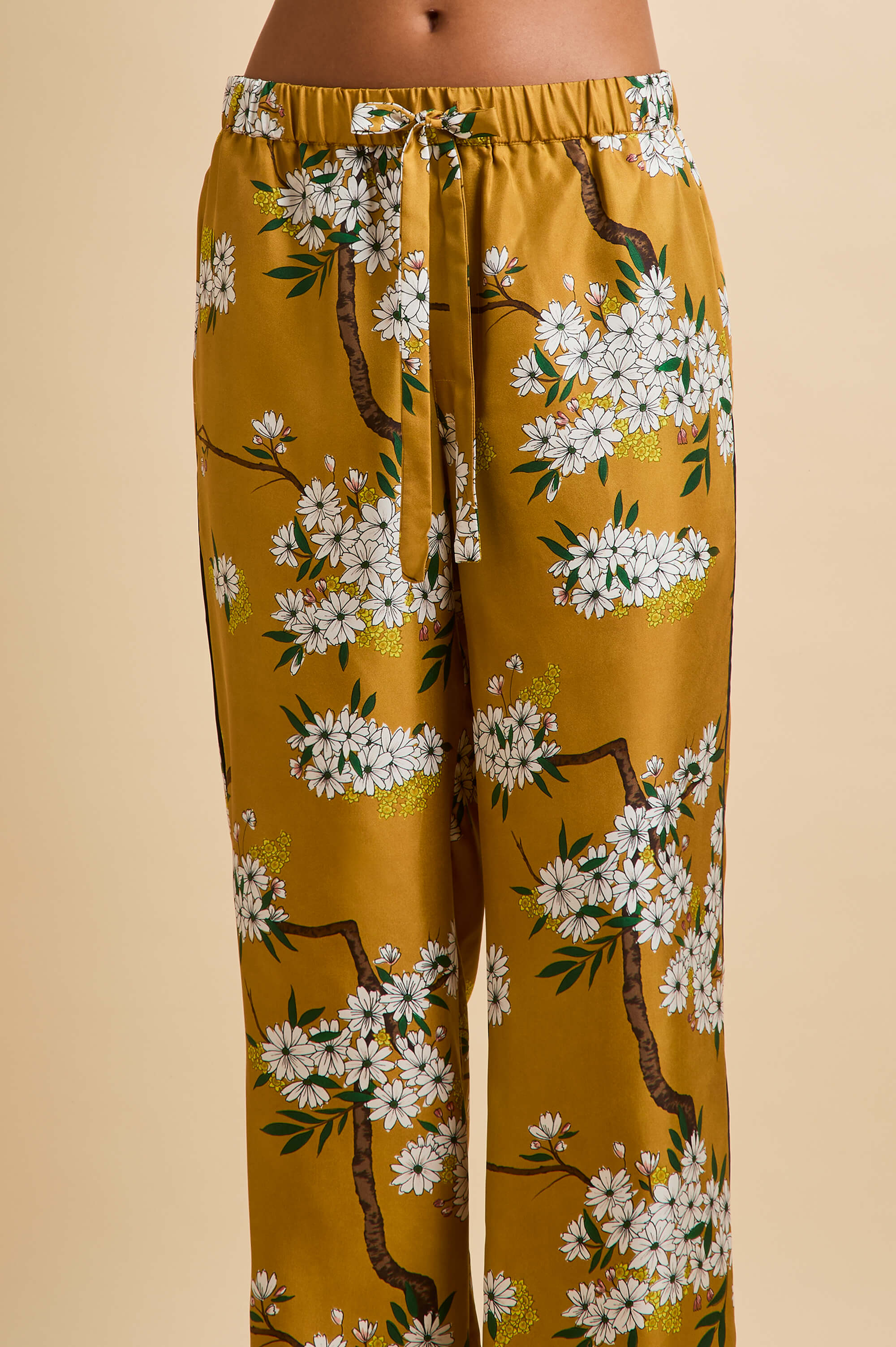 Yves Carmena Yellow Blossom Pyjamas in Silk Twill - Image 6